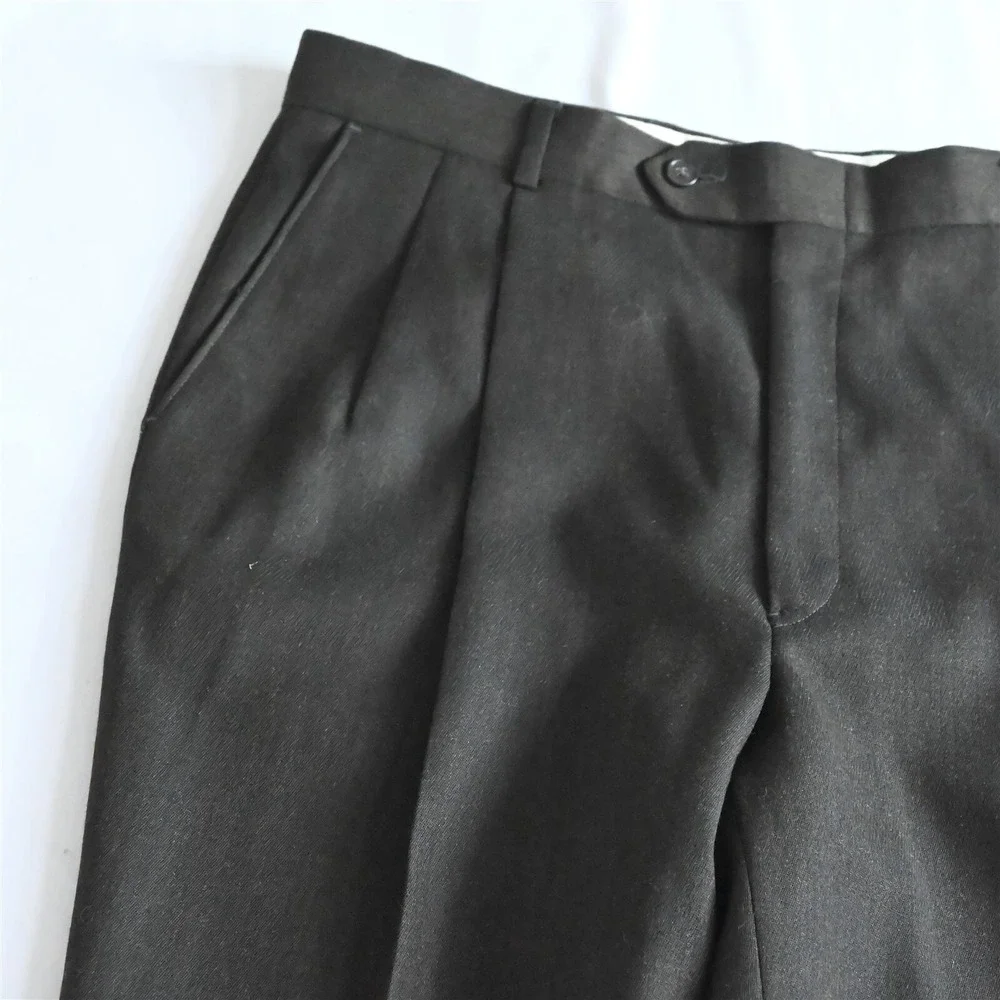 Vtg Tallia USA Made 42L 34x32 Brown 100%‎ Wool Mens Jacket Pants Suit